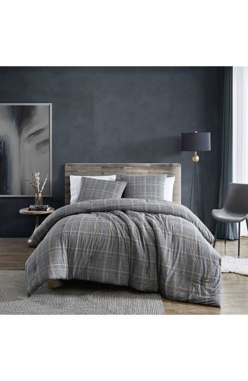Kenneth Cole Sussex Plaid Comforter Set In Khaki Black