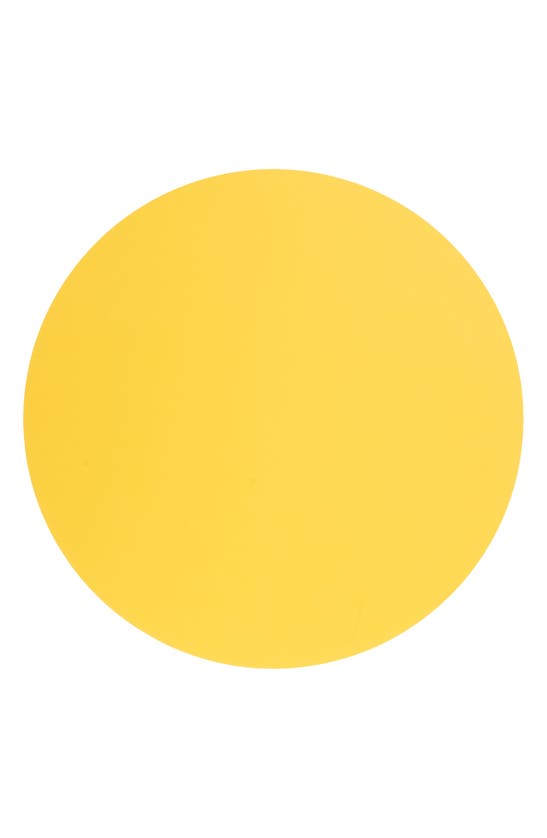 Moma Design Store Dual Sided Recycled Leather Placemat In Yellow/ Light Grey Circle