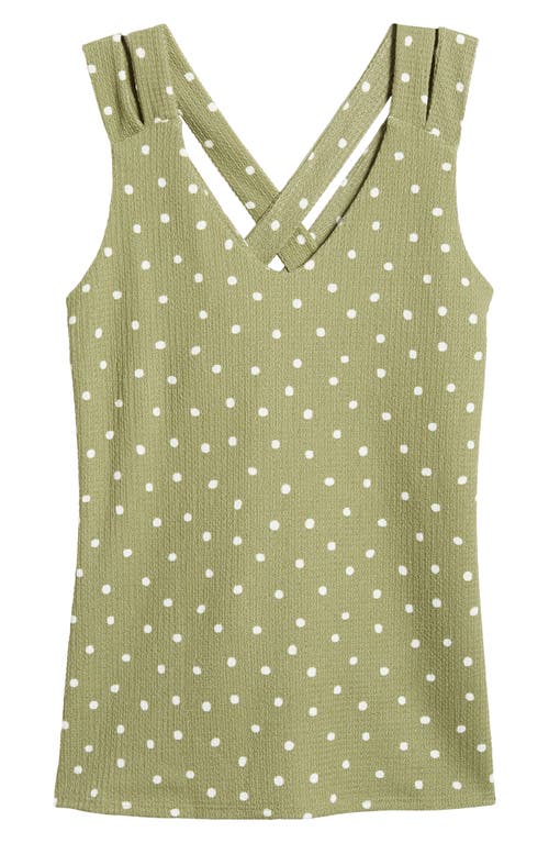 Loveappella Crisscross Tank Top In Sage