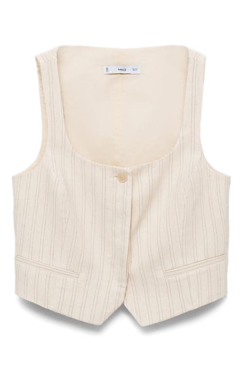 Shop Mango Stripe Vest In Ecru