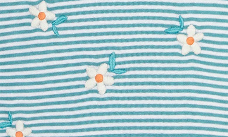 Shop Jojo Maman Bébé Daisy Embroidered T-shirt & Shorts Set In Duck Egg