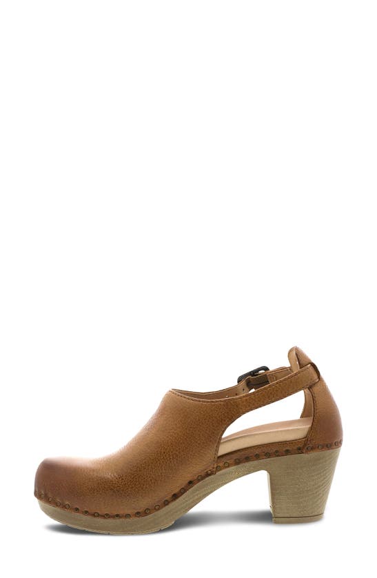 Shop Dansko Sassy Cutout Clog In Tan Milled Burnished