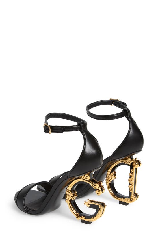 Shop Dolce & Gabbana Dolce&gabbana Keira Baroque Dg Heel Sandal In Nero