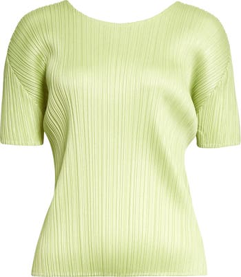 Pleats Please Issey Miyake Monthly Colors April Dress in Pale Green
