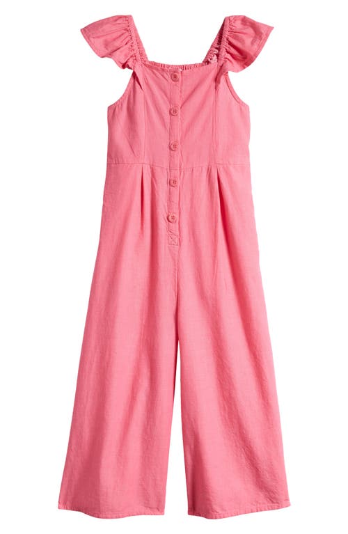 Nordstrom Kids' Flutter Sleeve Cotton Romper Pink Sunset at