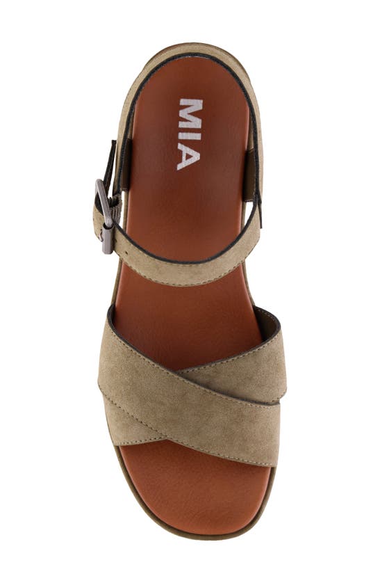 Shop Mia Renay Ankle Strap Platform Wedge Sandal In Khaki