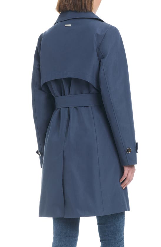 Shop Sanctuary Double Breasted Trench Coat In Dusty Denim