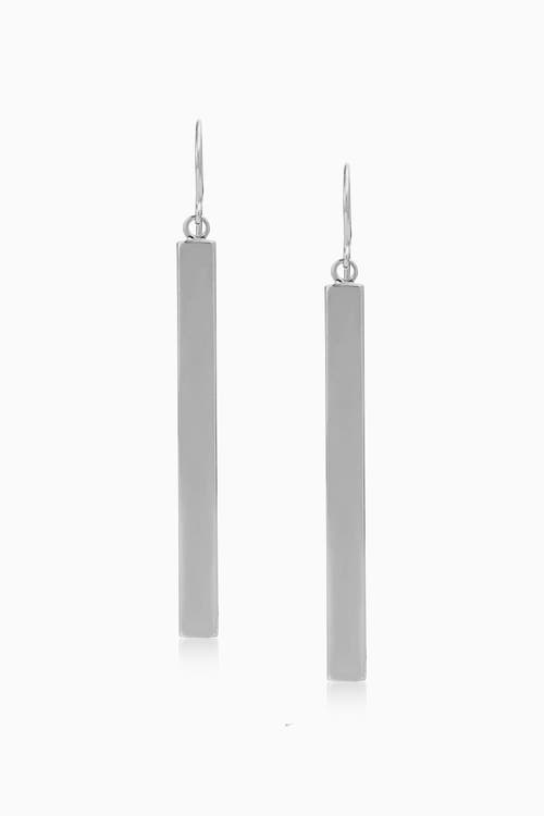 Oradina 14k White Solid Gold Pisa Drop Earrings In White Gold
