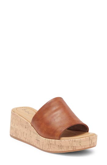 Shop B O C Savia Platform Wedge Sandal In Dark Tan