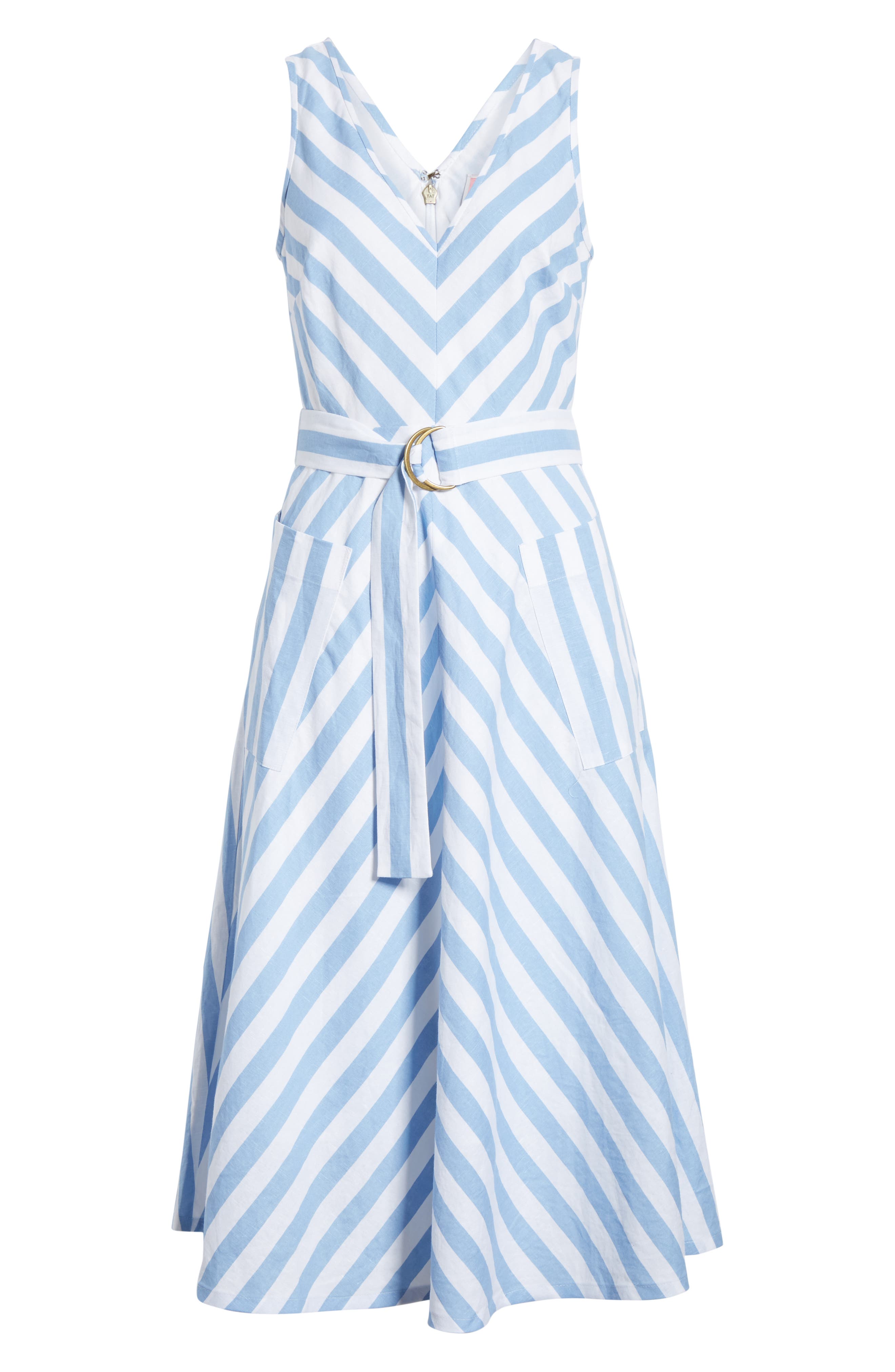 kate spade stripe embroidered midi dress