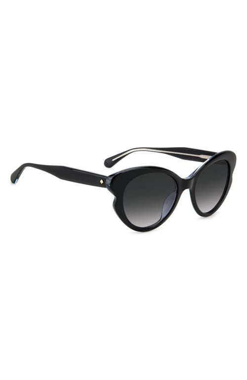 Kate Spade Elina Gradient Acetate Cat-eye Sunglasses In Black/grey Shaded