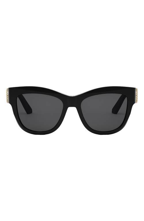 DIOR 30Montaigne B41 54mm Butterfly Sunglasses in Shiny Black /Smoke at Nordstrom