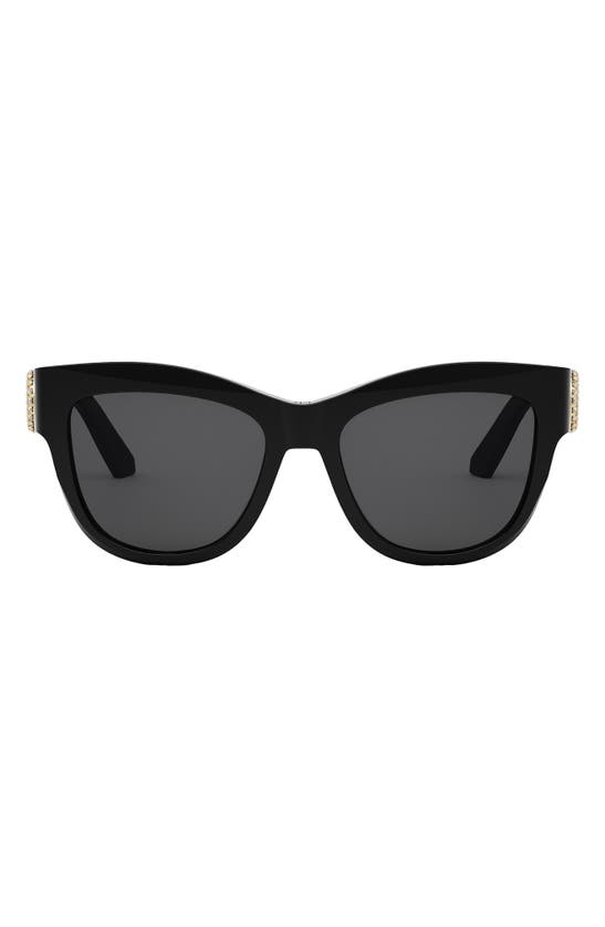 Dior 30montaigne B41 54mm Butterfly Sunglasses In Shiny Black / Smoke
