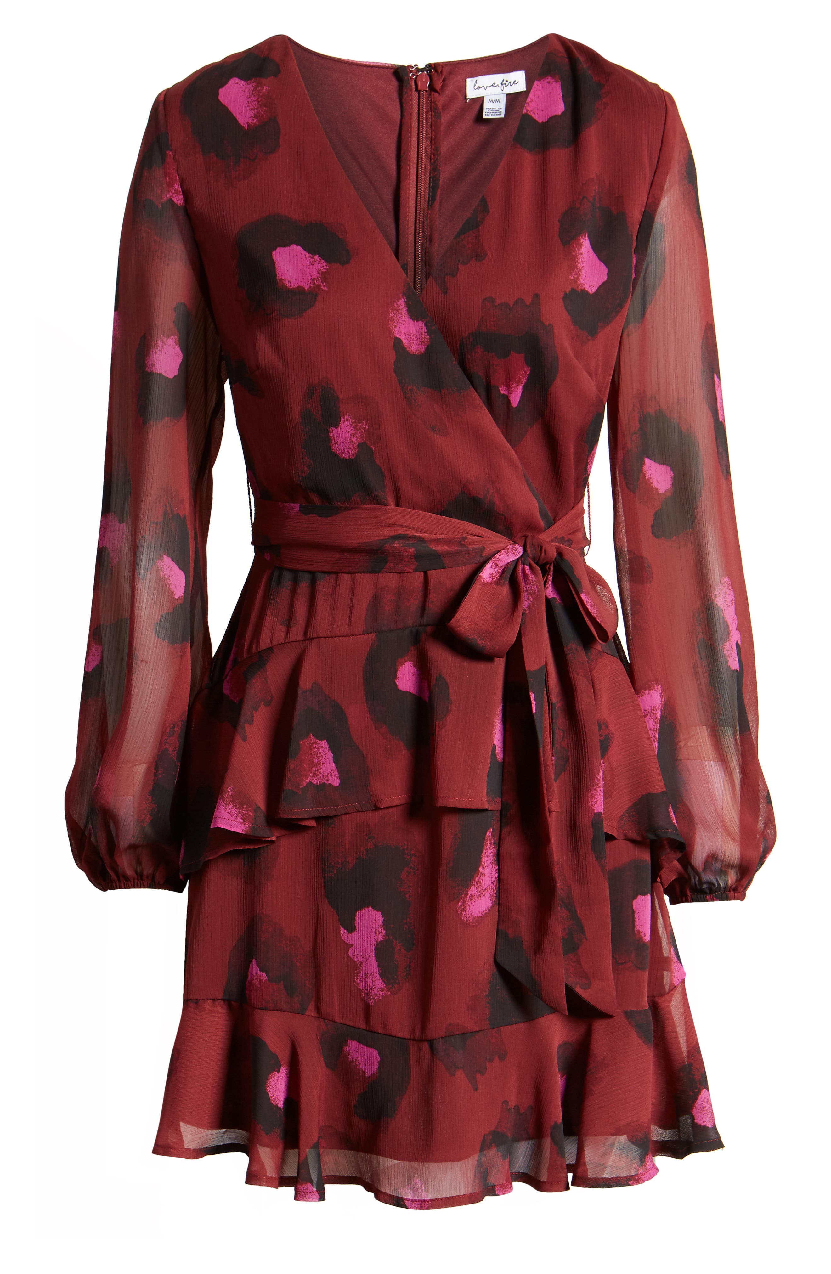 love fire tiered wrap dress