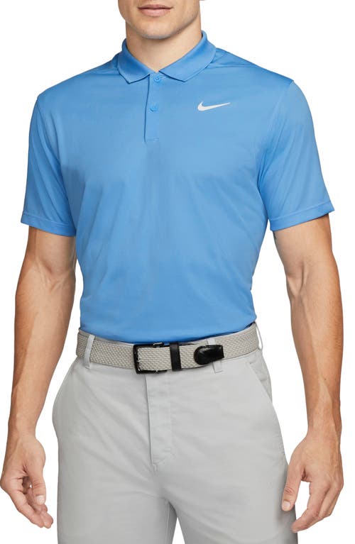 Shop Nike Golf  Dri-fit Victory Golf Polo In University Blue/white