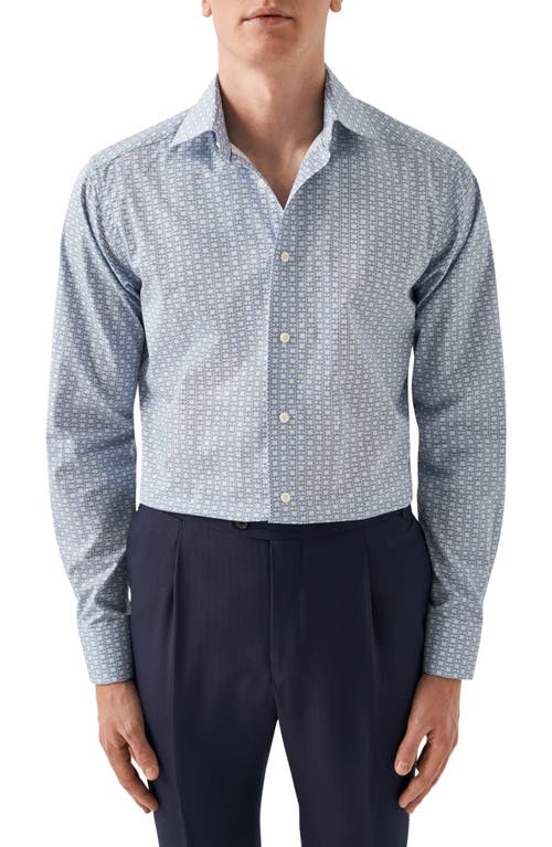 Eton Slim Fit Geometric Print Dress Shirt In Lt/pastel Blue
