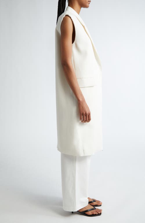 Shop Totême Toteme Grain De Poudre Long Vest In Off White