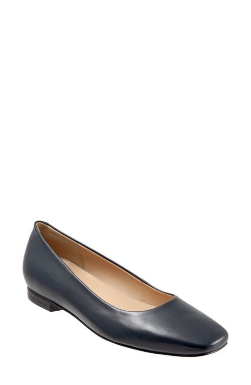 Trotters Honor Flat - Multiple Widths Available Navy Leather at Nordstrom,
