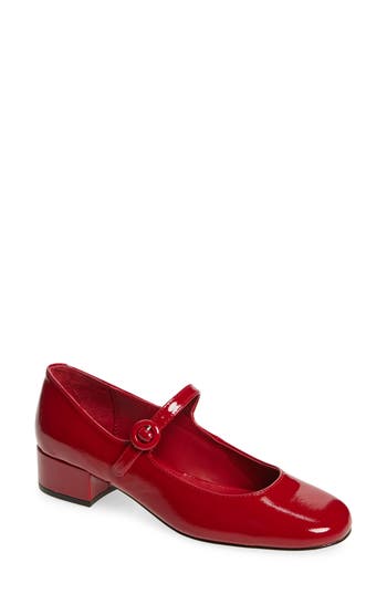Steve Madden 【简约纯色】思美登2024新款方头玛丽珍鞋teresa In Red Patent