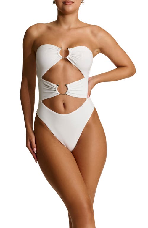 Shop Naked Wardrobe Ring Hardware Cutout Bodysuit In White