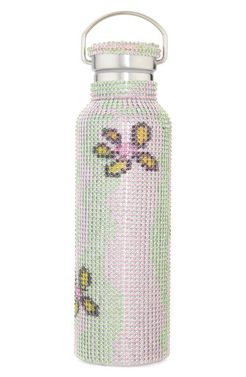 Collina Strada Crystal Embellished Insulated Water Bottle In Green