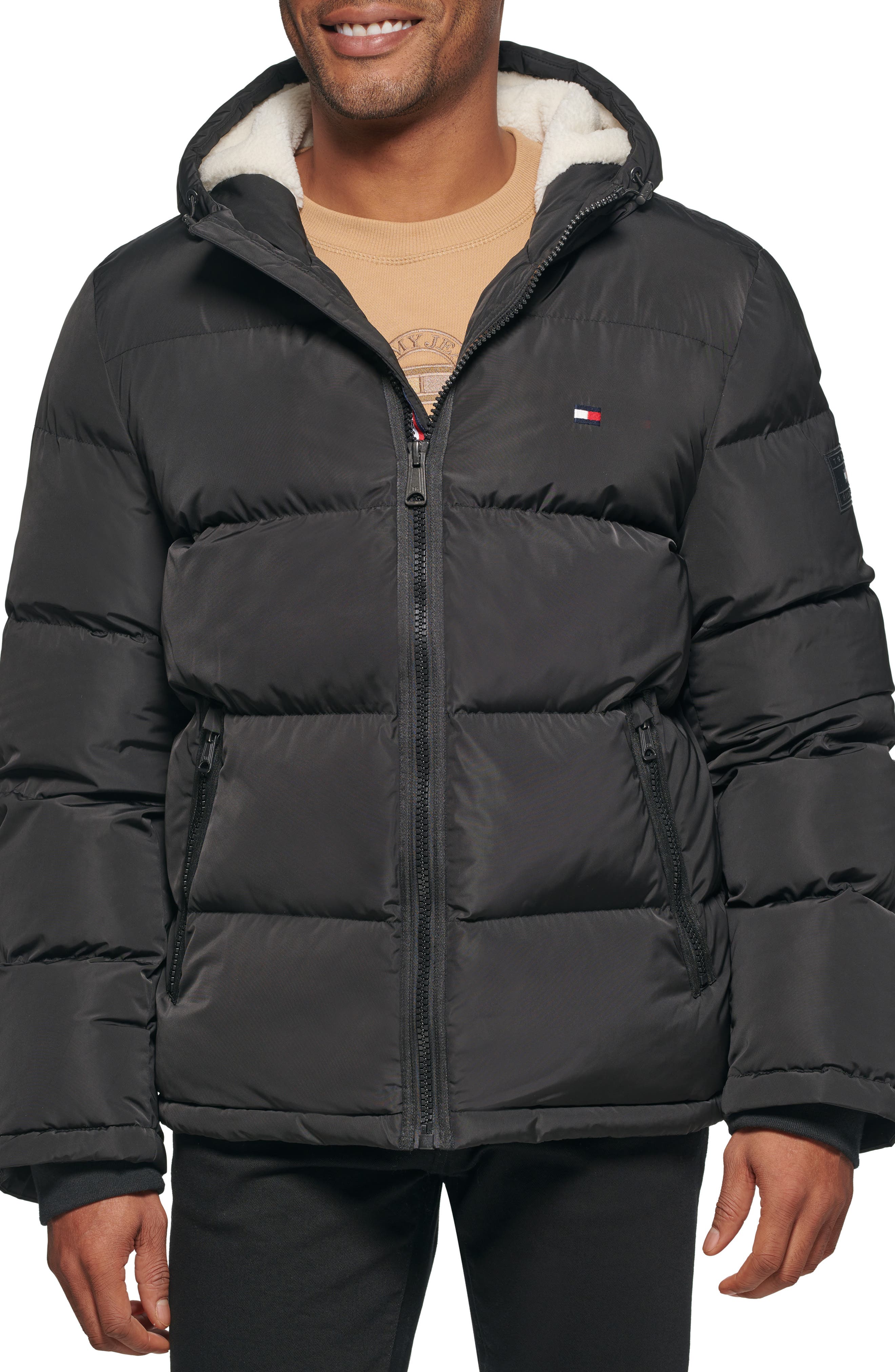 IZOD Men's Big & Tall Insulated Puffer Jacket with Removable Hood 
