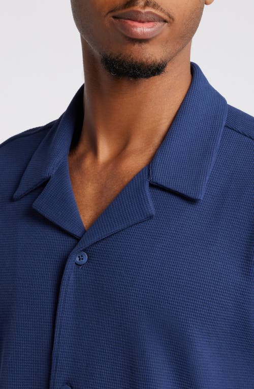 Shop Bp. Waffle Knit Camp Shirt In Navy League