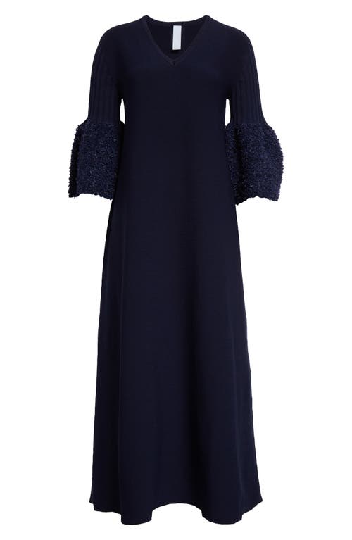 Pottery Reef Bell Sleeve Midi Sweater Dress in Navy
