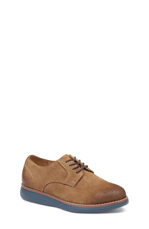 Johnston & Murphy Kids' Upton Plain Toe Derby In Snuff Oiled Suede