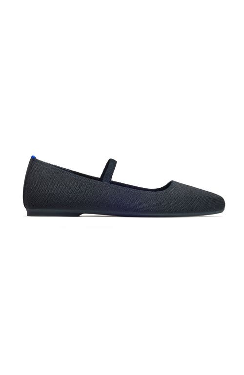 Rothys The Max Square Mary Jane In Black/neutral In Black