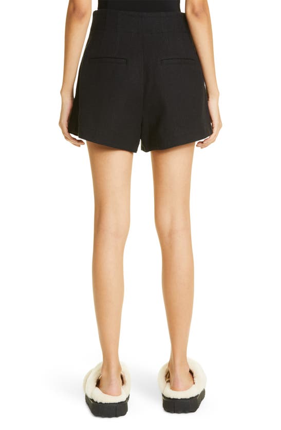 Shop A.l.c . Bennett Linen & Cotton Shorts In Black
