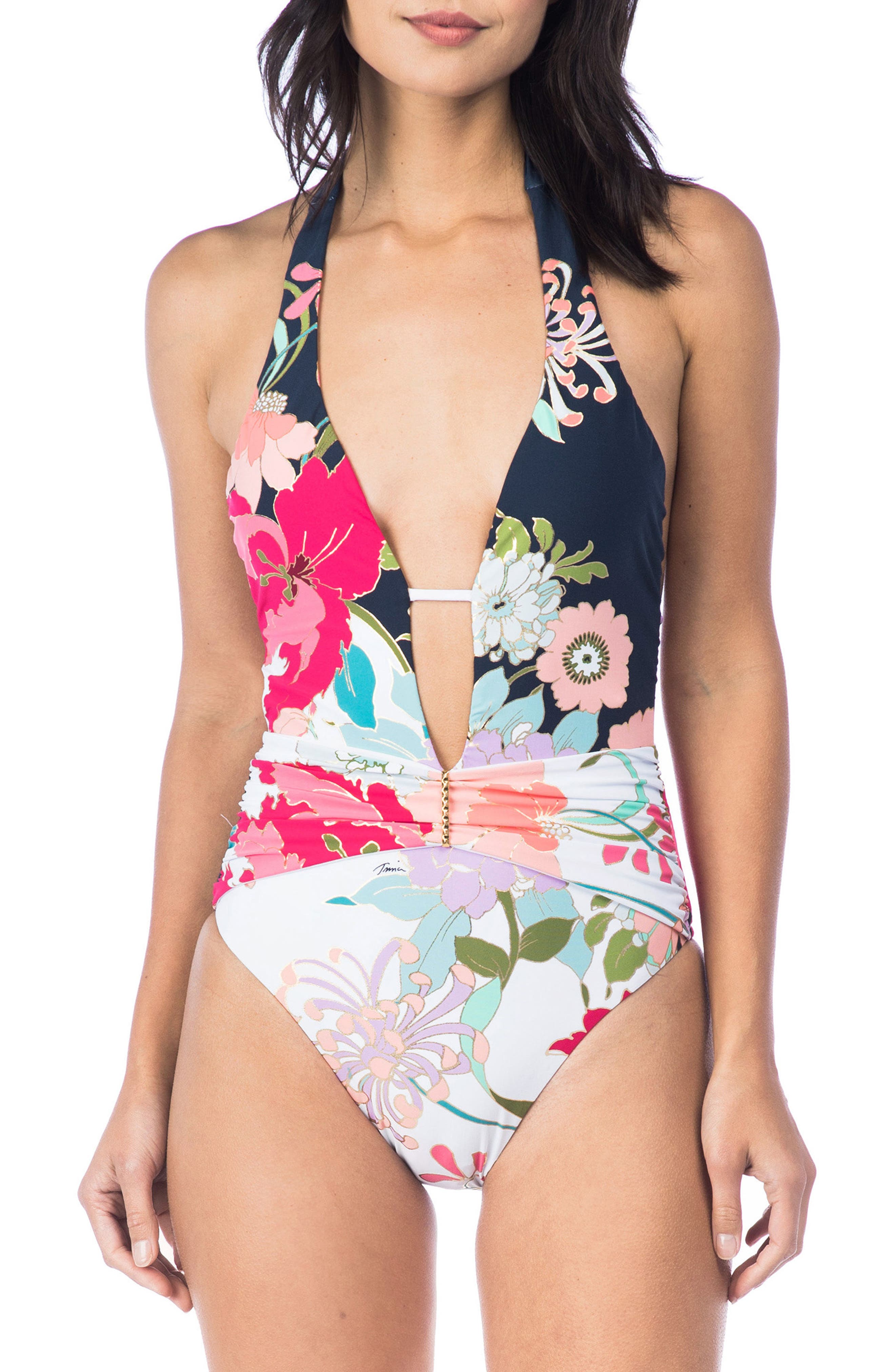 trina turk royal botanical one piece