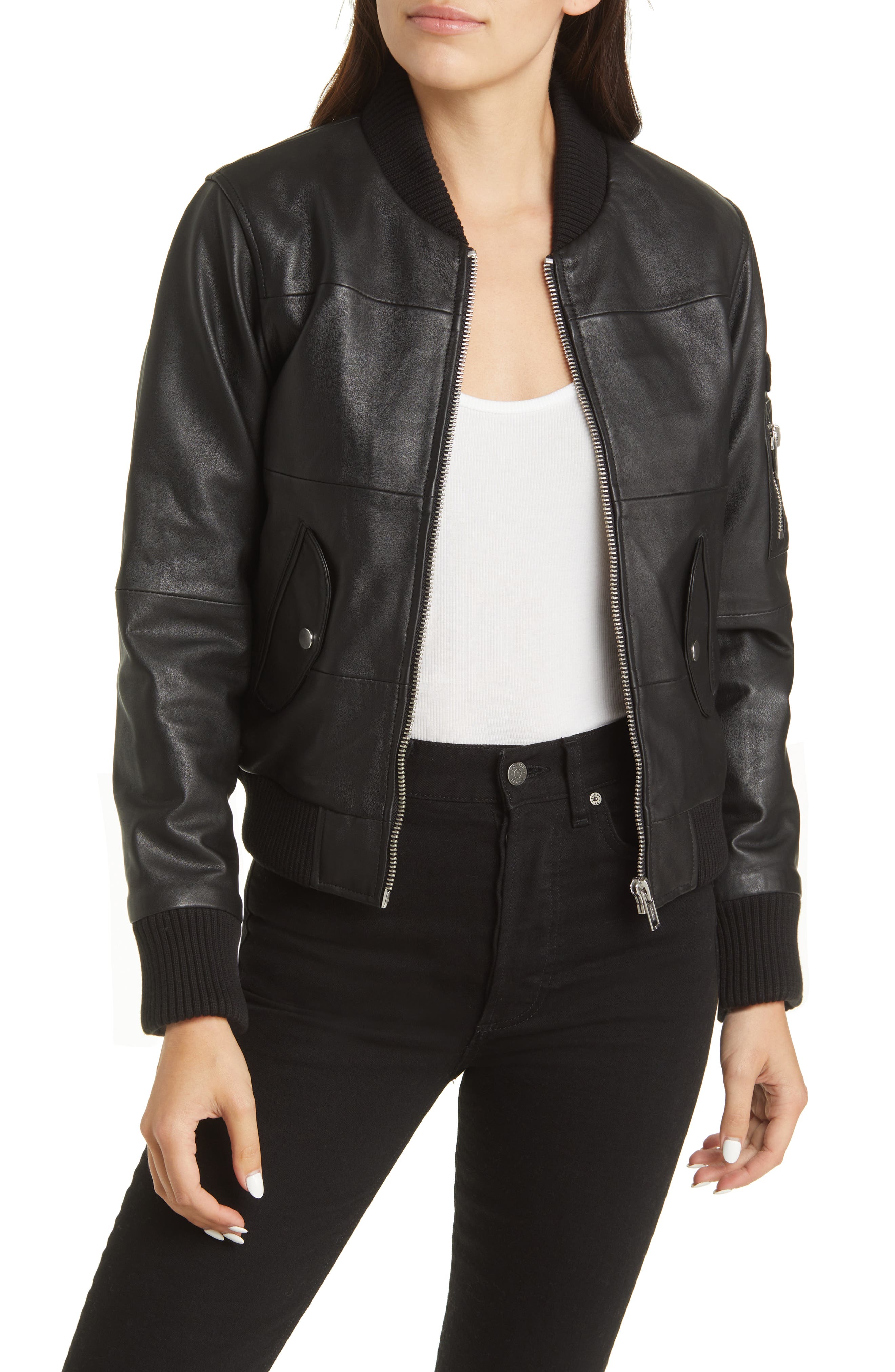leather bomber jacket nordstrom