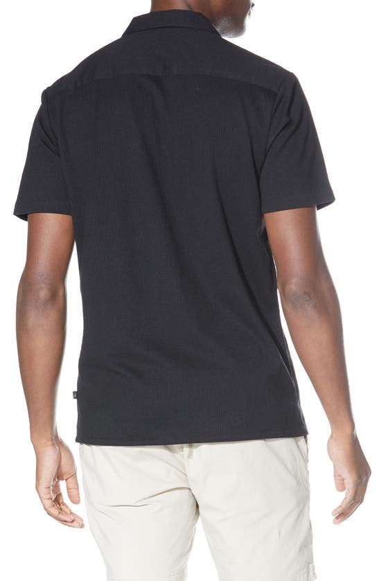 Shop Civil Society Textured Knit Camp Shirt In Black