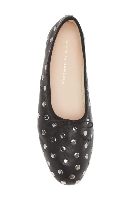 Shop Loeffler Randall Landon Studded Ballet Flat In Black/silver