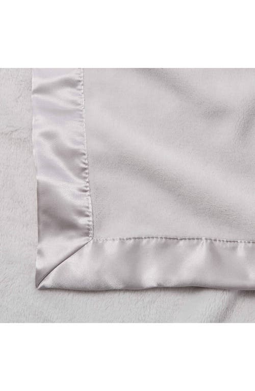 Elegant Baby Satin Trim Fleece Blanket In Gray