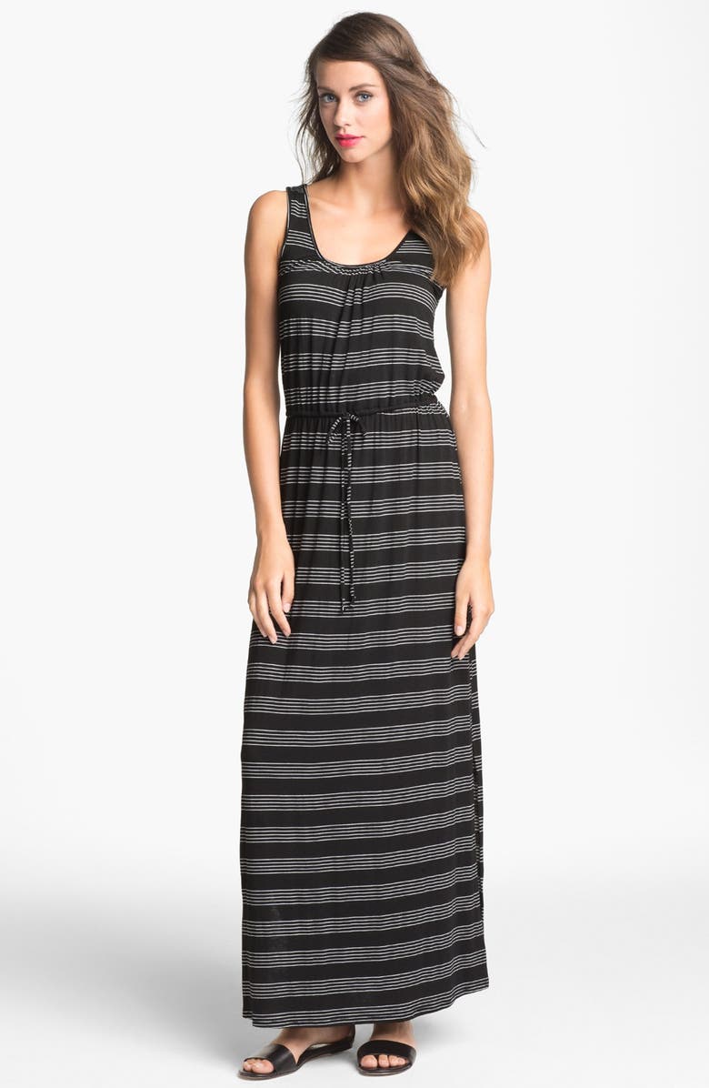 Loveappella Drawstring Stripe Maxi Dress (Petite) | Nordstrom