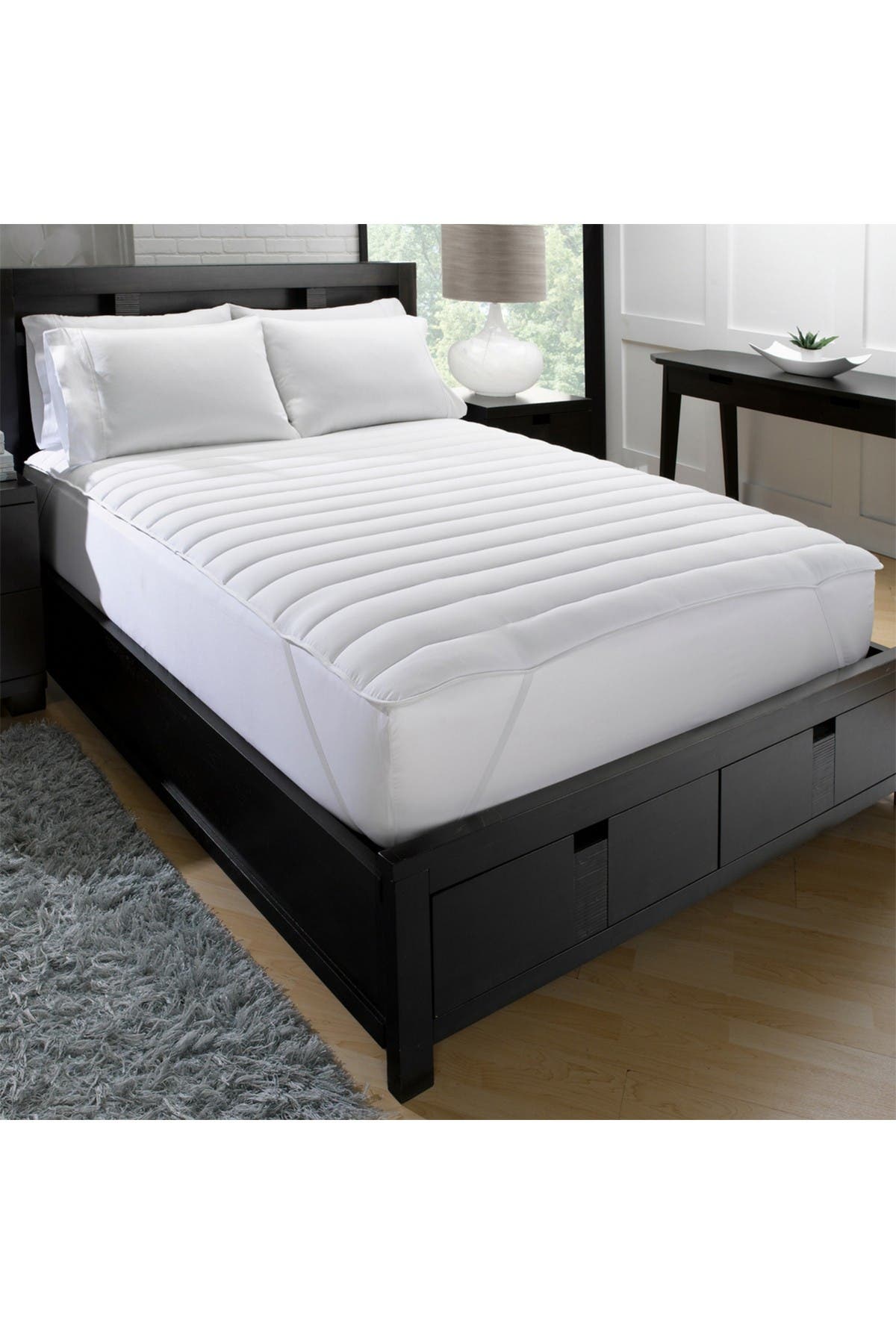 Ella Jayne Home Big & Soft Fiber Bed King Mattress Pad In White