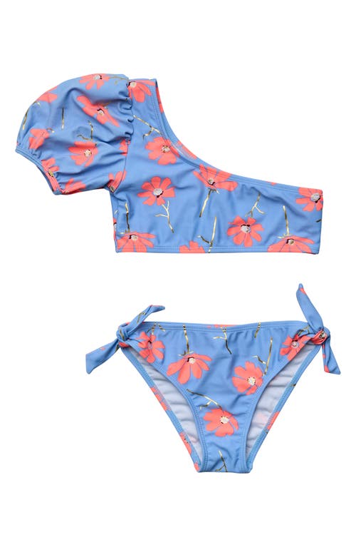 Snapper Rock Kids' Beach Bloom Two-Piece Swimsuit in Blue