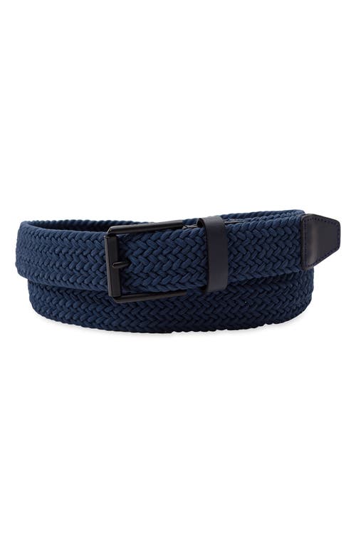 Cole Haan Tubular Stretch Web Belt In Navy