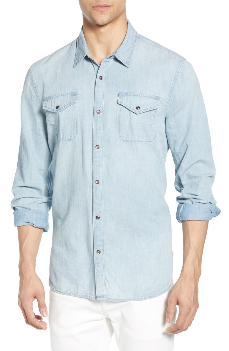 John Varvatos Star USA Marshall Slim Fit Denim Shirt | Nordstrom