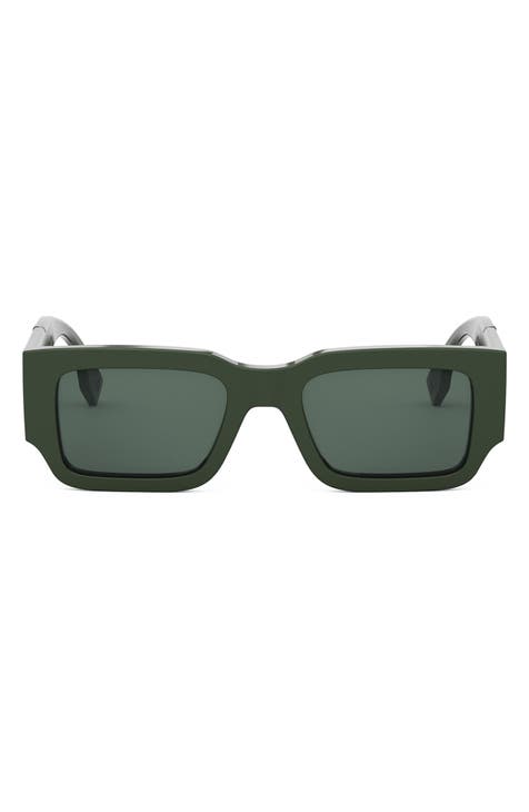 The Fendi Diagonal 51mm Rectangular Sunglasses