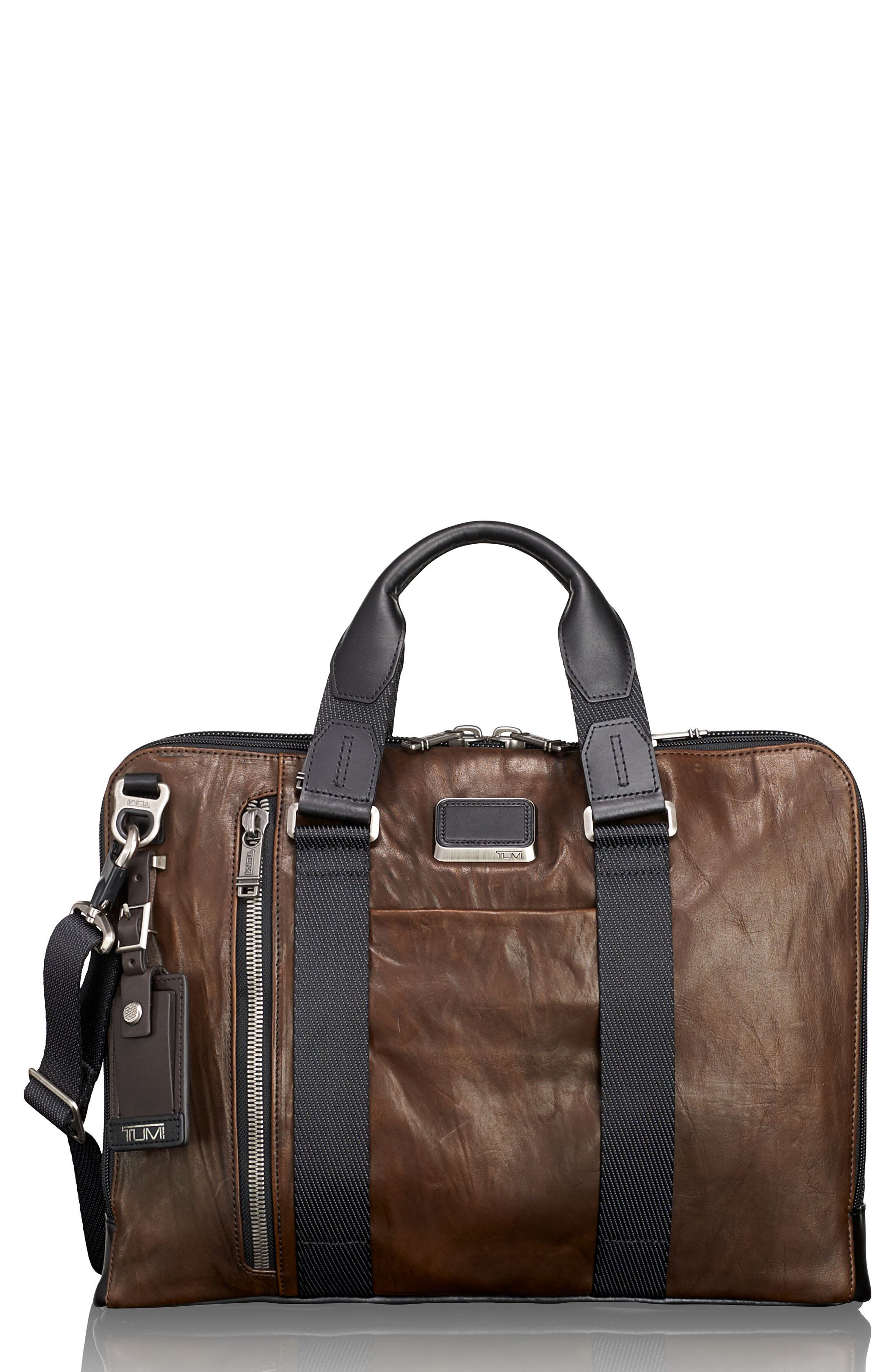 UPC 742315407135 product image for Men's Tumi Alpha Bravo - Aviano Leather Briefcase - Brown | upcitemdb.com