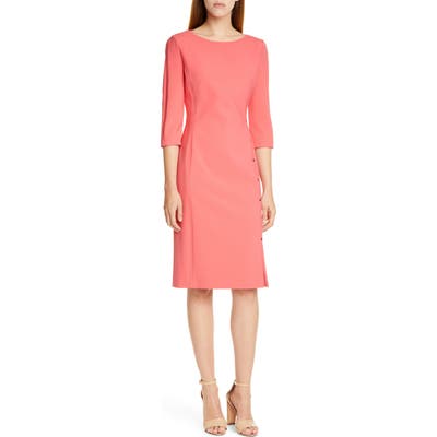 Boss Dikena Ponte Sheath Dress, Coral