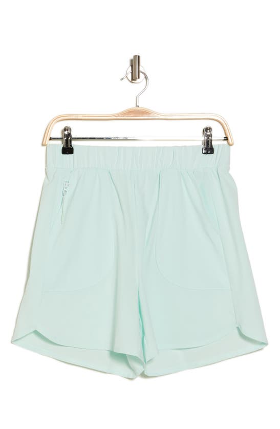 Shop Z By Zella Westerly Woven Shorts In Green Glimmer