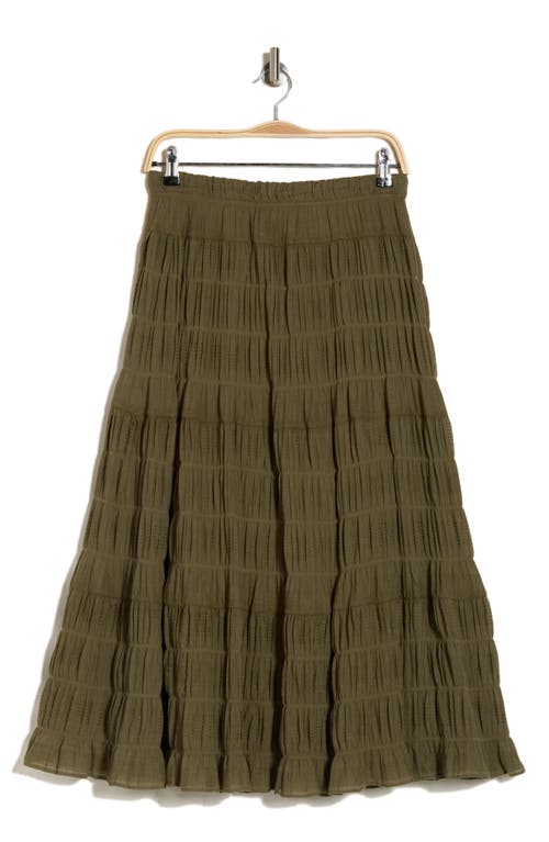 Shop Max Studio Textured Midi Skirt In Army-army