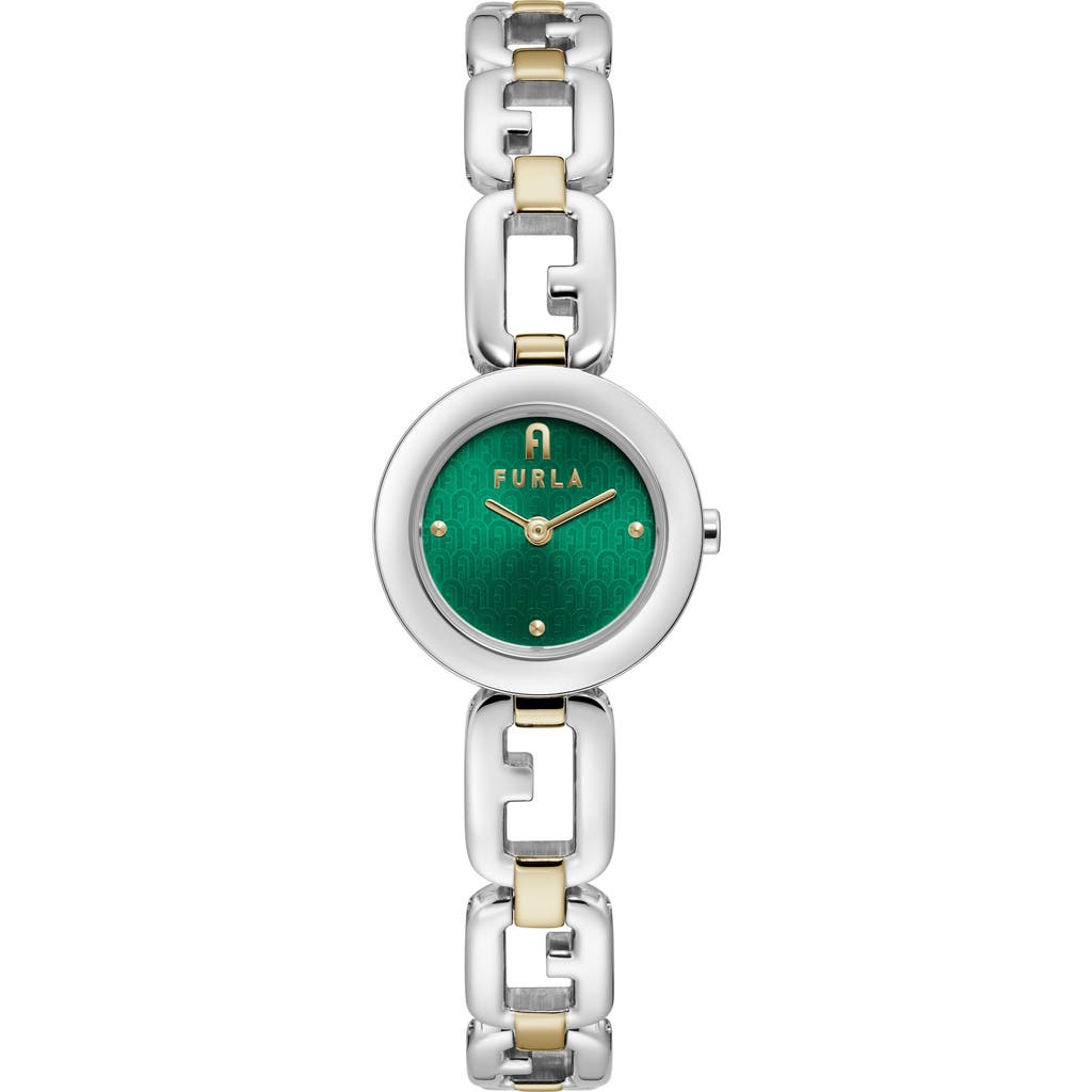 Furla Arco Bracelet Watch, 25mm In Two Tone/green
