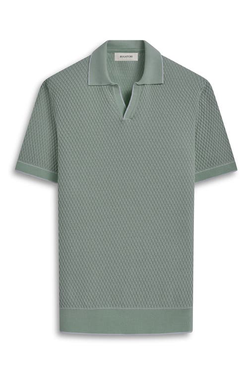 Bugatchi Tipped Johnny Collar Polo In Green