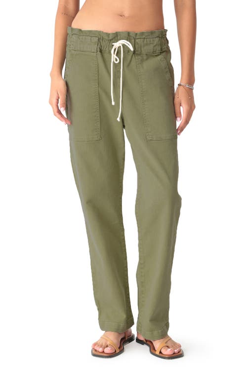 Easy Stretch Cotton Drawstring Pants in Olive