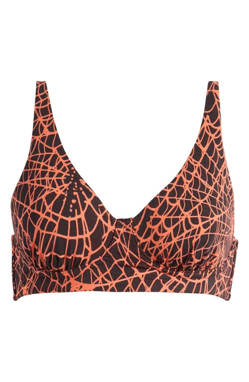 Meundies Feelfree Longline Bralette In Caught In A Web